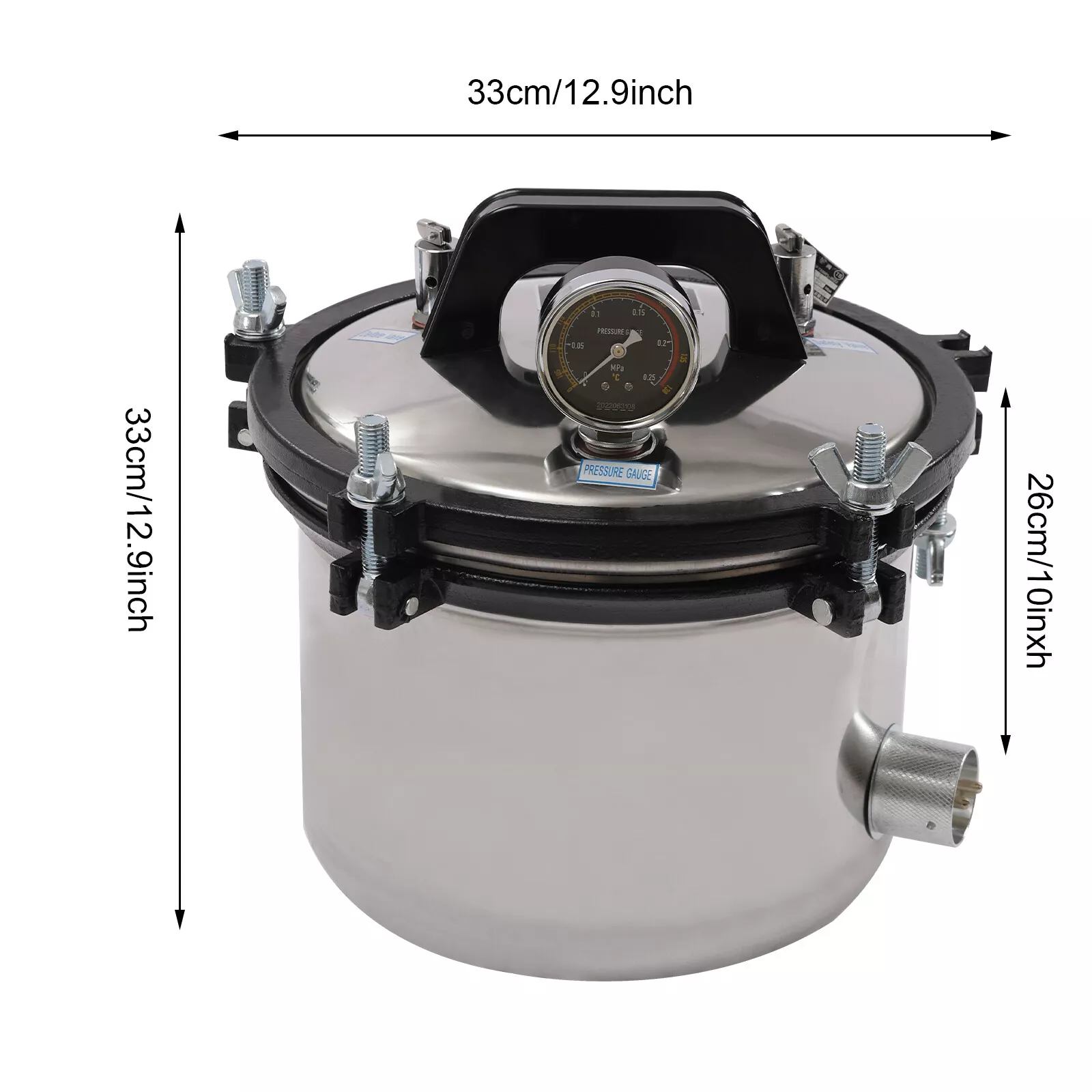 8L Portable Medical Dental Steam Autoclave Sterilizer Sterilization Machine Lab